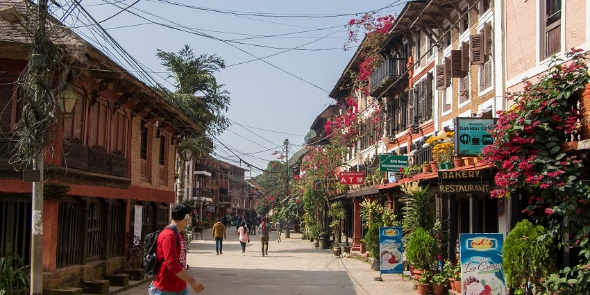 Charming streets of Bandipur lined with traditional houses - Places to visit in Nepal in May.
