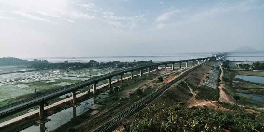 An aerial view of the quaint Sualkuchi, one of the famous lower Assam picnic places.