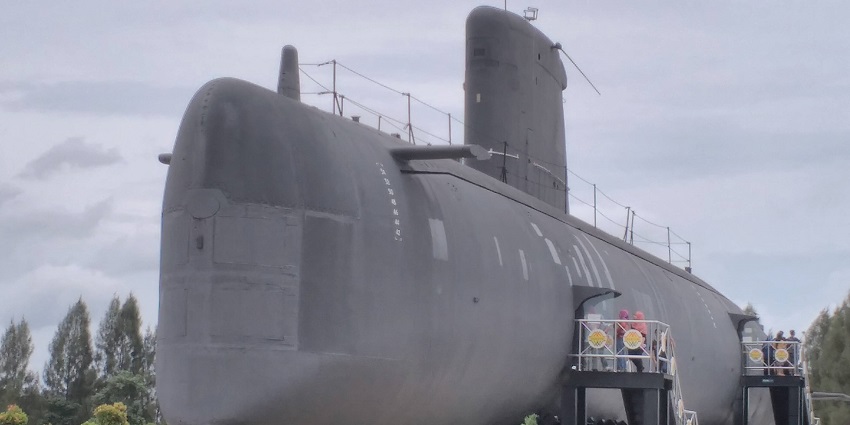 Image of a scenic submarine museum which is an retired Kursura class submarine of navy