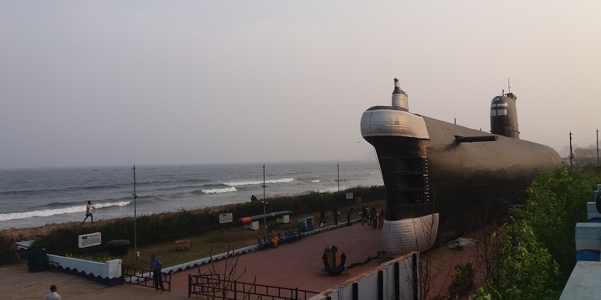 A massive submarine placed on display at a museum. One of the best things to do in Visakhapatnam