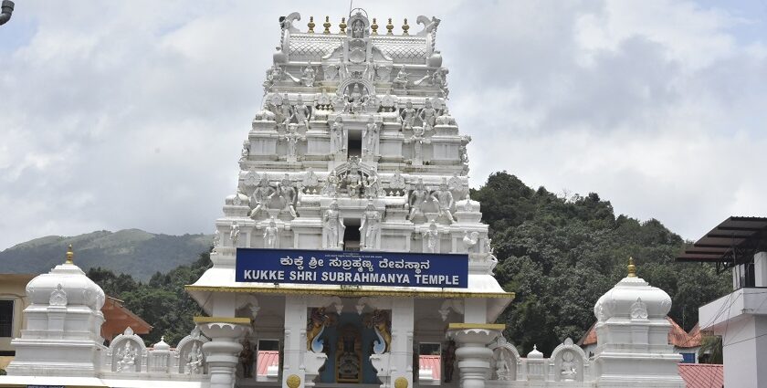 Kukke Subramanya Temple in Vijayawada, devotees exploring around the temple