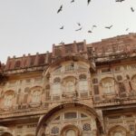 The upper view of the Sujangarh fort with the historic structures and intricate carvings