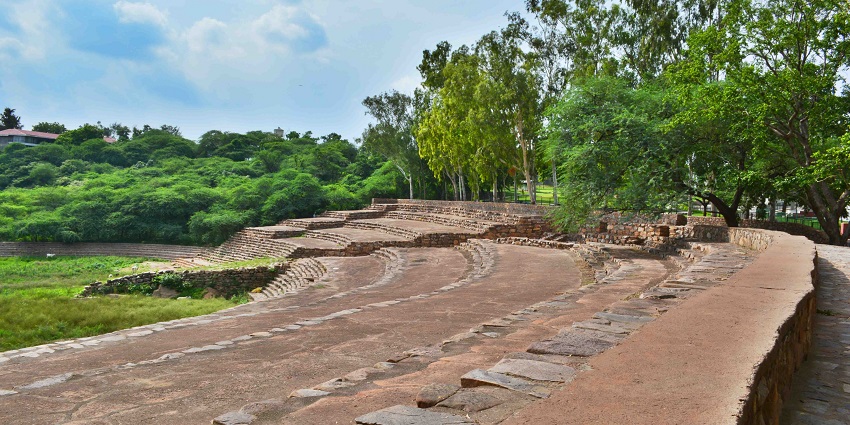 Majestic view of the historic Surajkund where the annual fair is held in haryana