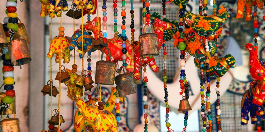 A view of colourful handicrafts at the Swargadwar Market, a hotspot near Lokanatha Temple.