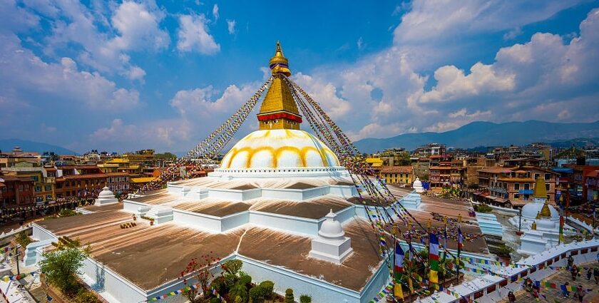 Boudhanath Stupa, showcasing its majestic architecture - Places to Visit in Kathmandu.