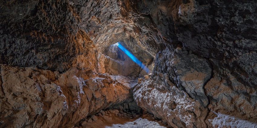 Sunbeam evoking the serene atmosphere of Shree Parshuram Mahadev Cave Temple.