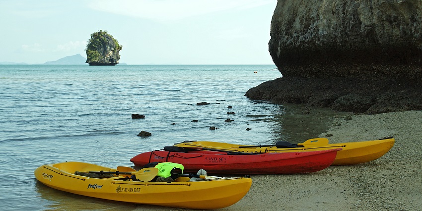 Talabeng Island is one of the most majestic places to visit for kayaking in Krabi.