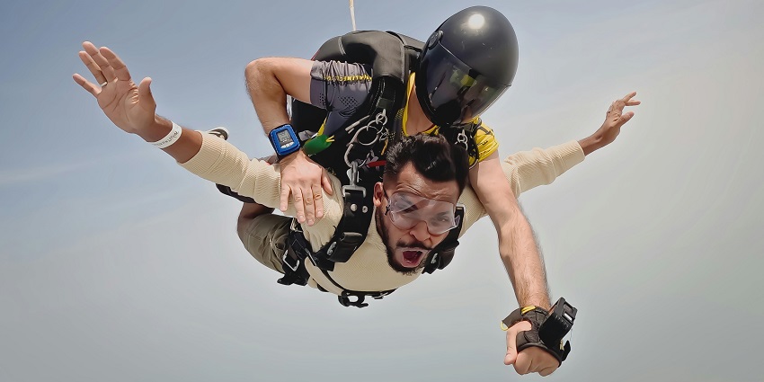 Tandem sky diving is a freefall from comparatively a lower altitude, designed for novices.