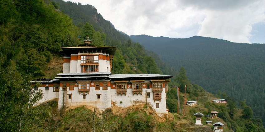 Tango Monastery, a significant Buddhist temple in Bhutan’s hills.