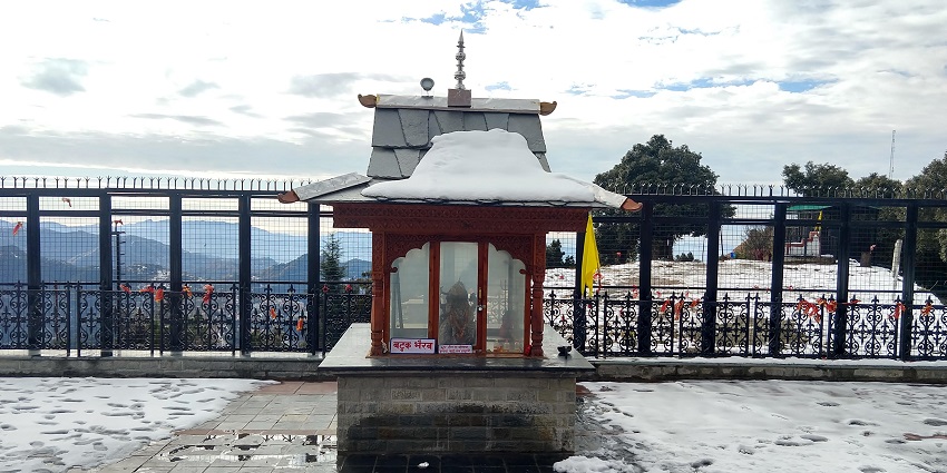 Bhairav within the Tara Devi Temple, a famous tourist destination near water park in Shimla