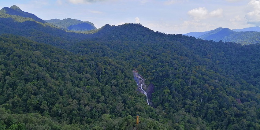Telaga Tujuh Waterfalls is located at Langkawi Island which is situated in Malaysia.