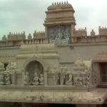 A breathtaking view of a temple in Andhra Pradesh with white architecture during the day.