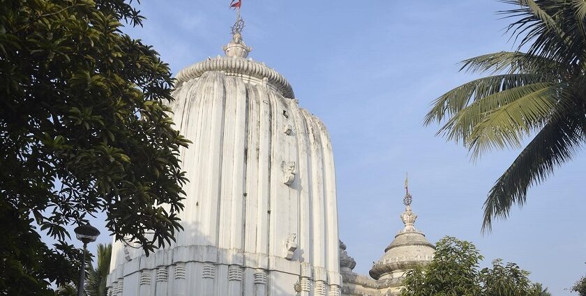 Panoramic view of the beautiful Olasuni Temple amidst the scenic landscapes of Puri