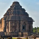 Panoramic image of the ancient sun temple situated at a distance from Bhagabati Temple