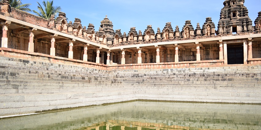 A low-angle view of the renowned Bhoganandishwara Temple in Muddenahalli in Karnataka.