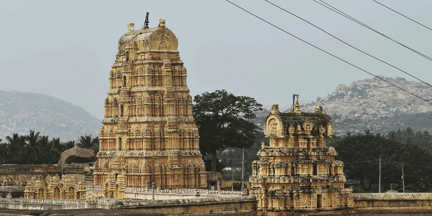 An astonishing view of a temple nestled in the region of Mydukur in Andhra Pradesh.