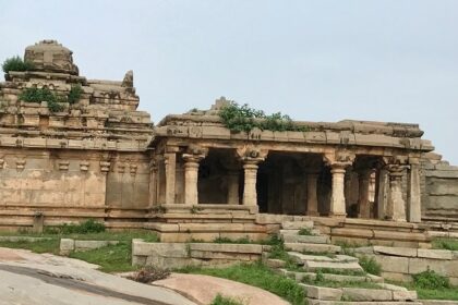 Snapshot of the beautiful ancient temple upon the hills amidst the lush greenery.