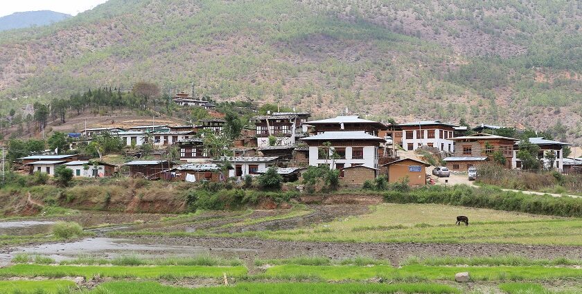 Yowakha Temple, an important site among famous temples in Bhutan.