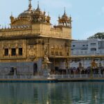 Panoramic image of the Shri Hari Mandir Saheb and its beautiful scared Pond—Explore these Temples in Punajb