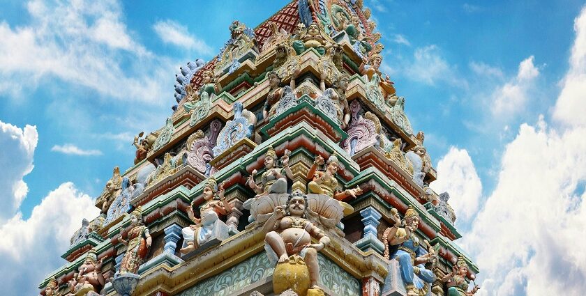 A mesmerising view of a famous spiritual attraction adorned with idols of holy God.