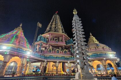 Panoramic view of the Shri Mahakaleshwara temple in Rajahmundry. Which is a scenic spiritual place to be