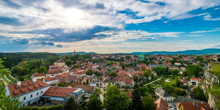Beautiful image of the town taken from the hilltop amidst the lush greenery