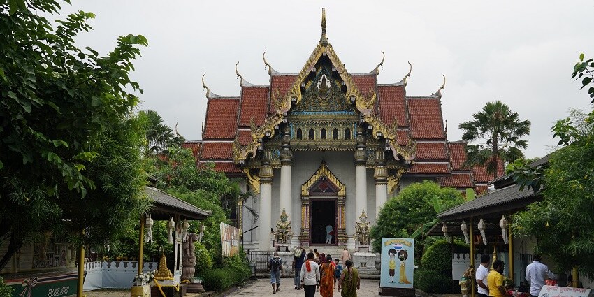 An image of an iconic Thai Monastery in Bihar, a unique and the only Thai Temple in India.