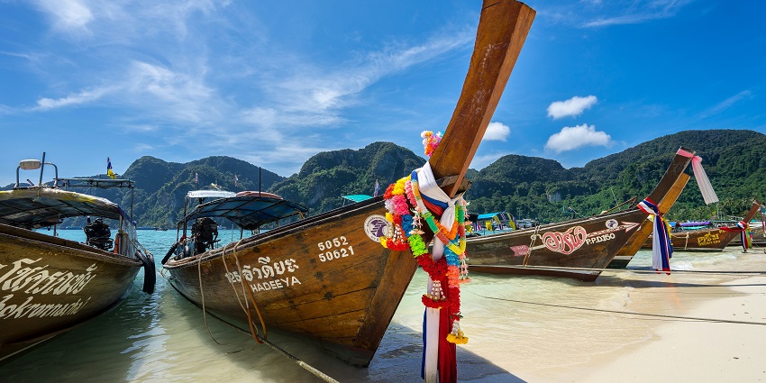 Several boat ferries waiting near the sea shore at the Koh Phi Phi island of Thailand.
Viewers of this file can see comments and suggestions