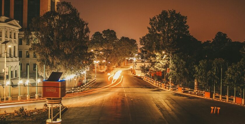 Experience the lively nightlife in Thamel with vibrant streets and bustling activity.