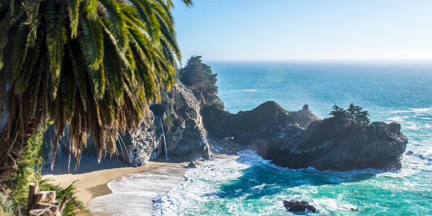 A mesmerising view of golden sands, frothy waves and giant rocky peaks at Thanh Binh.