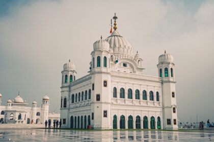 A picture of a gurudwara in Ludhiana with a secondary building visible in the background