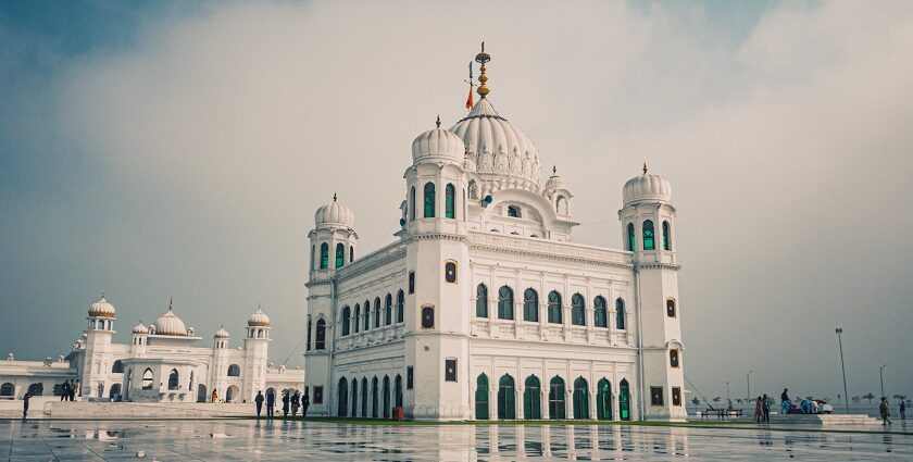 A picture of a gurudwara in Ludhiana with a secondary building visible in the background