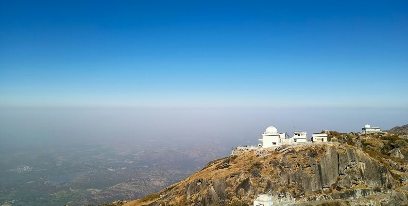 A view of the Mount Abu Observatory, situated in the scenic hills of Mount Abu, Rajasthan.