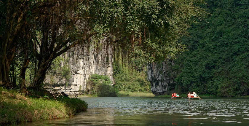 Scenic view of Trang An Landscape Complex, ideal for boat tours, the perfect thing to do in Ninh Binh.