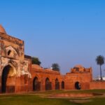 A glimpse of a famous tourist attraction of the region made up of red sandstones.