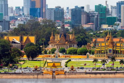 Explore the best things to do in Phnom Penh, featuring the stunning city skyline views and Royal palace