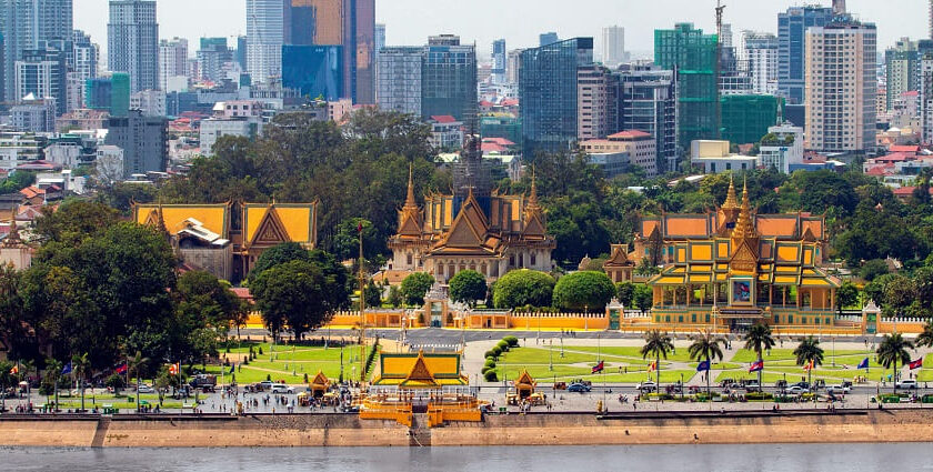 Explore the best things to do in Phnom Penh, featuring the stunning city skyline views and Royal palace