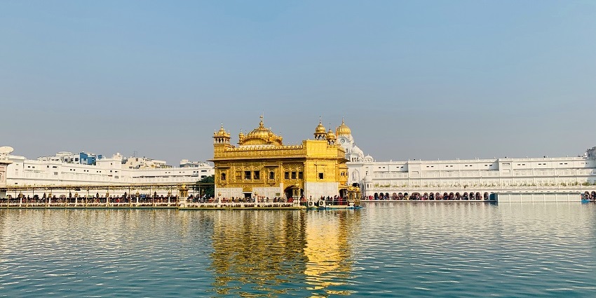 An alluring snapshot of the scared pond of the Golden Temple and its beautiful tranquil premises in Amritsar