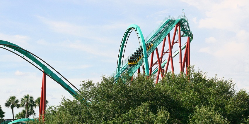 The adventure park offers extreme rides.