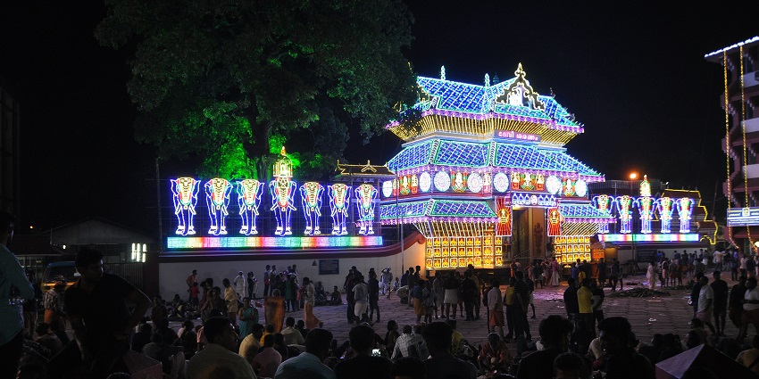 Post harvest Pooram festival at Vadakkumnathan temple, the oldest Hindu temple in Thrissur region.