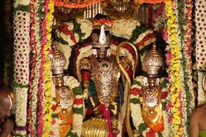 Majestically decorated idol on Tirumala Brahmotsavam, one of the most famous festivals in Andhra Pradesh