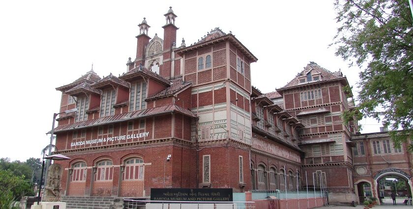 Front view of Baroda Museum, one of the famous museums in Gujarat.