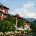 The view of Dzong of Bhutan, one of the best places to visit in Bhutan in December