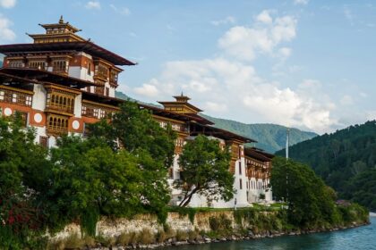 The view of Dzong of Bhutan, one of the best places to visit in Bhutan in December