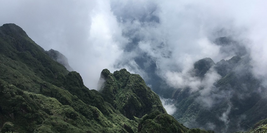 Panoramic view from the Fansipan Mountain, Vietnam’s highest peak, trekking this is one of the most adventurous things to do in Sapa