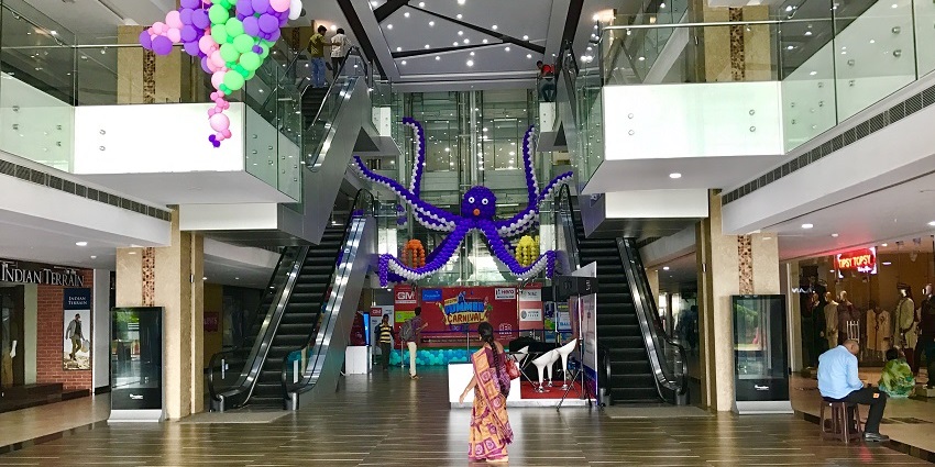 Trendset Mall is quite modern and has a clean, dominant facade with the front signage.