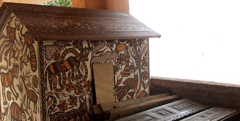 Model Hut of Tribal Folk Art with traditional architecture and cultural craftsmanship