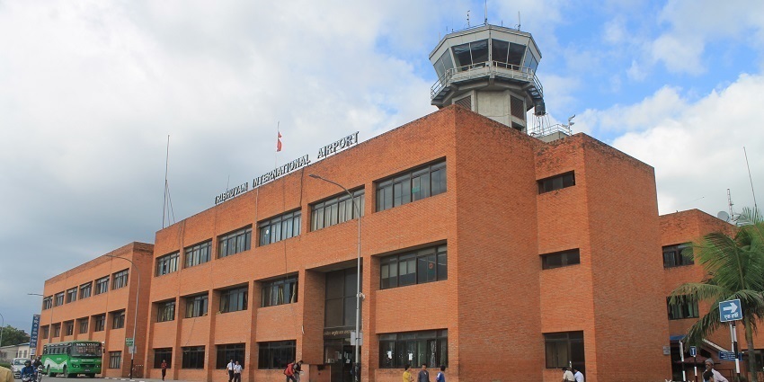 The operational building of Tribhuvan, which is one of the popular airports in Nepal.