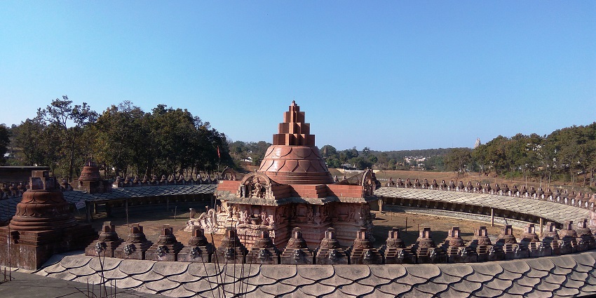 Trimukhi Temple, showcasing intricate carvings and ancient architecture in its structure.