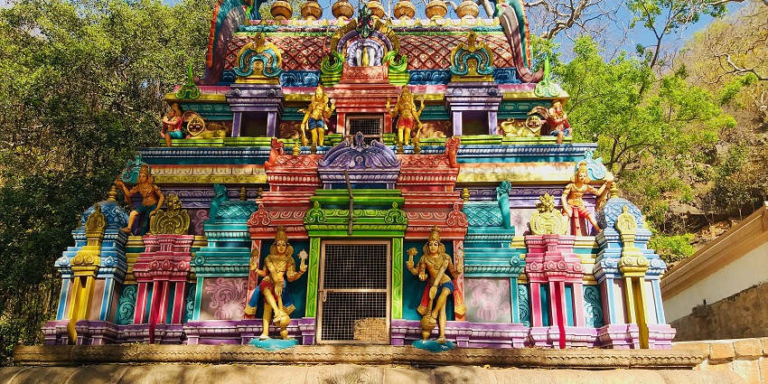 14th-century Ahobila Narasimha Swamy temple, a sacred and ancient site located in Upper Ahobilam.